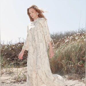 Mima Rosso Flowy Toile Print Caftan Dress